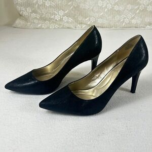 Bandolino‎ Fairbury Womens Black Textured Pointed Toe Stiletto Pumps Size 10M